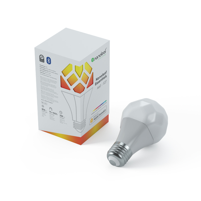 Nanoleaf Essentials Thread enabled color changing smart light bulb. 1 pack. Similar to Wyze. HomeKit, Google Assistant, Amazon Alexa, IFTTT.