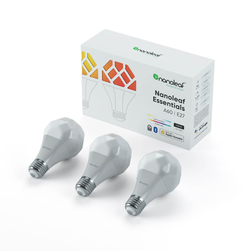 Nanoleaf Essentials Thread-enabled color-changing smart light bulbs. 3 pack. Similar to Wyze. HomeKit, Google Assistant, Amazon Alexa, IFTTT. 