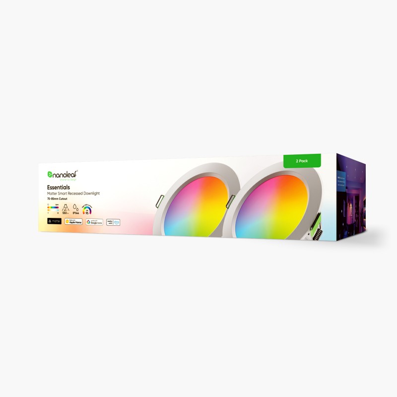 Nanoleaf Essentials Thread enabled color changing smart light bulbs.