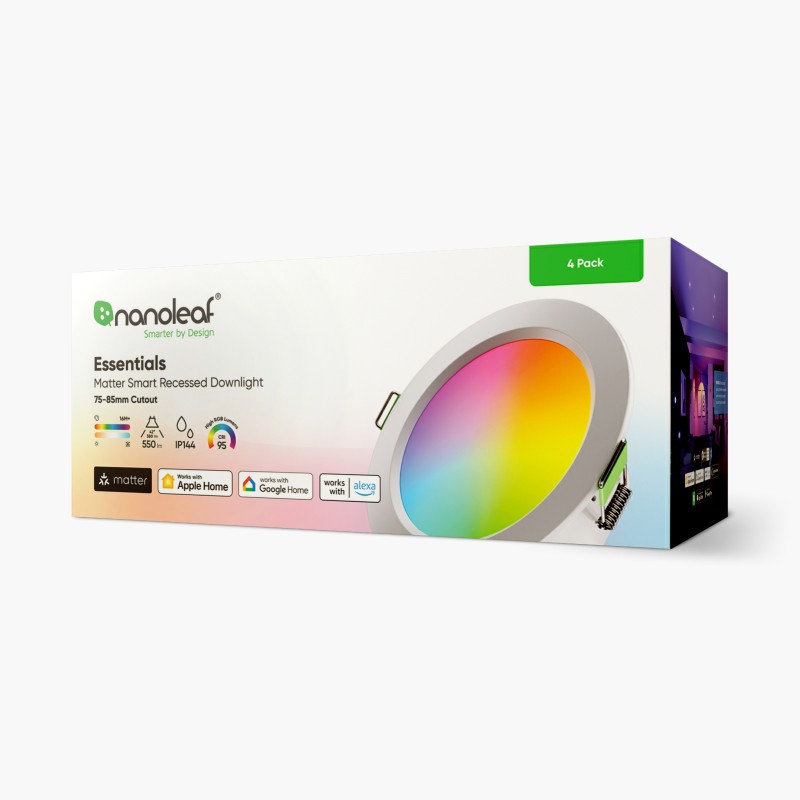 Nanoleaf Essentials Thread enabled color changing smart light bulbs.