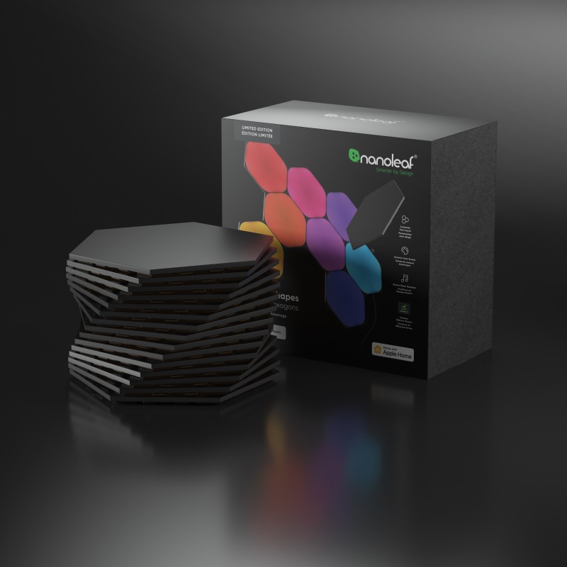 Nanoleaf day sale black hexagon 15pk package image
