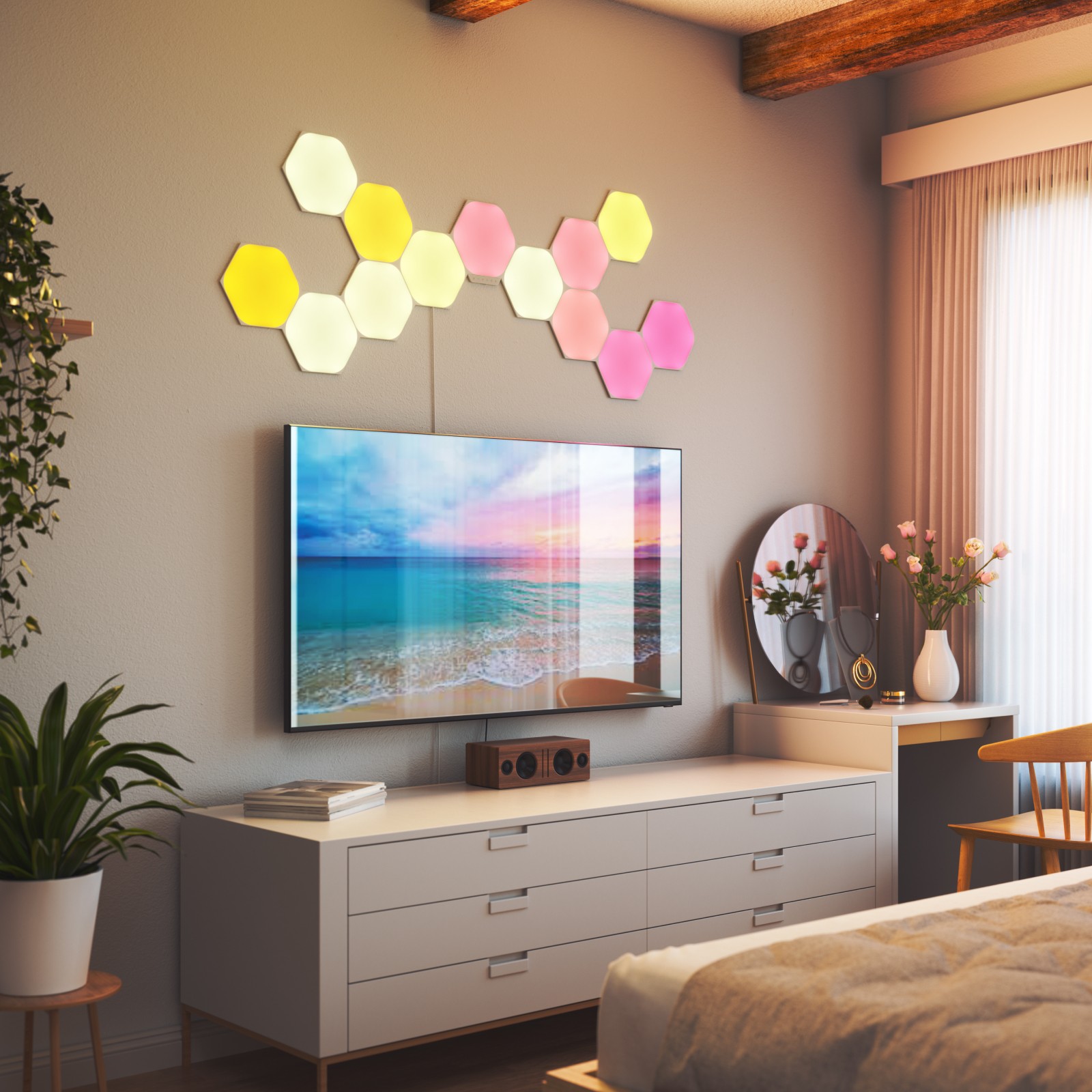 Nanoleaf day sale hexagons 13pk environment image