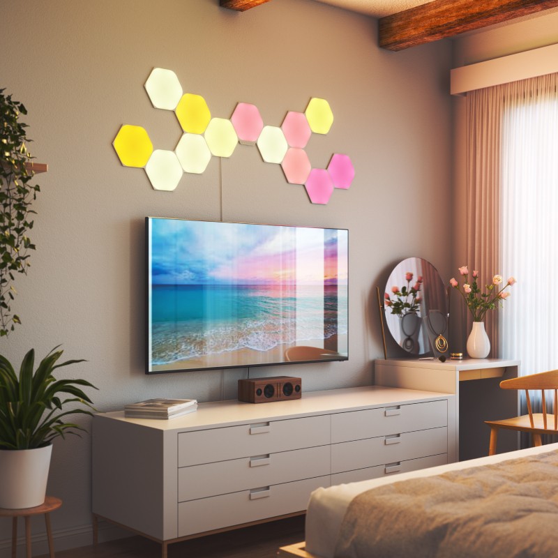 Nanoleaf day sale hexagons 13pk environment image